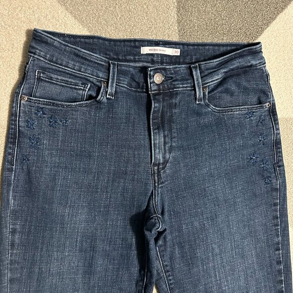 Levi's Mid Rise Skinny Embroidered Pockets Jeans Women's Size 30 - Picture 3 of 10